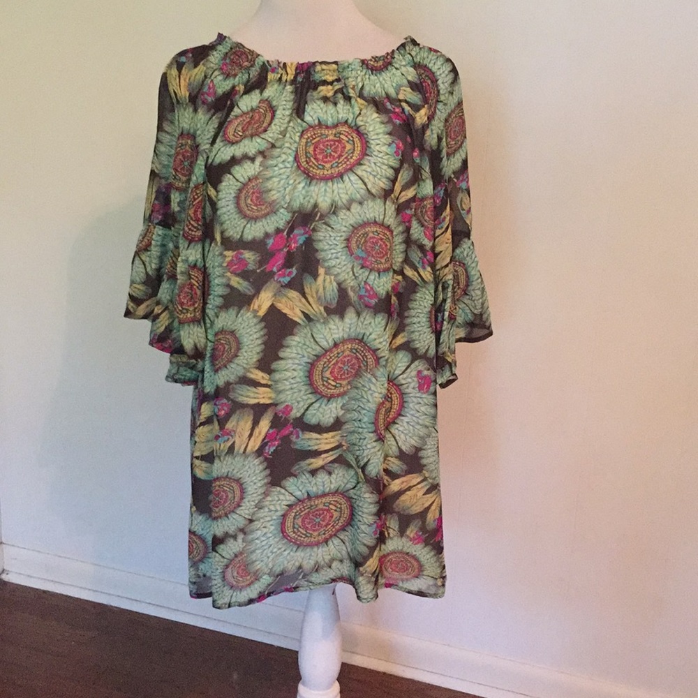 Cowgirl Justice Size Small Floral Dream Catcher Feather Dress